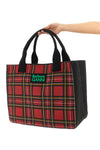barbour x ganni shopping bag in waxed cotton