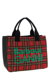 barbour x ganni shopping bag in waxed cotton