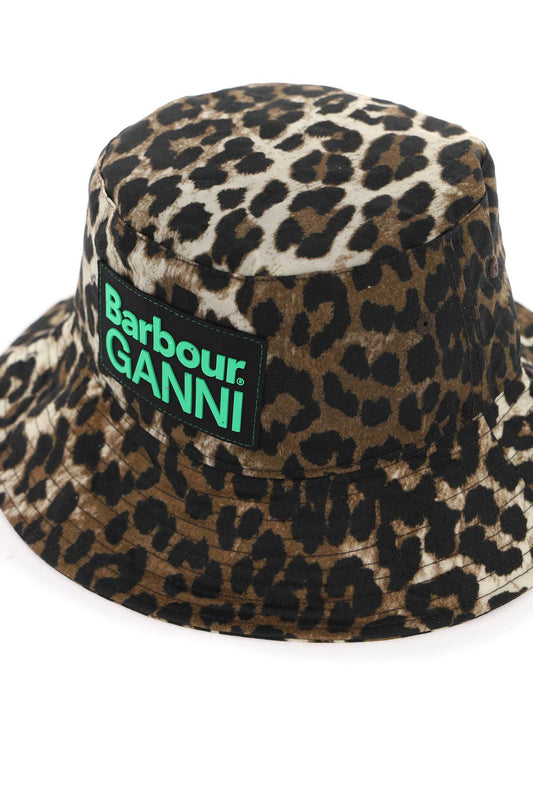 waxed leopard bucket hat