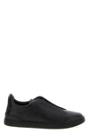 triple stitch sneakers in grainy leather