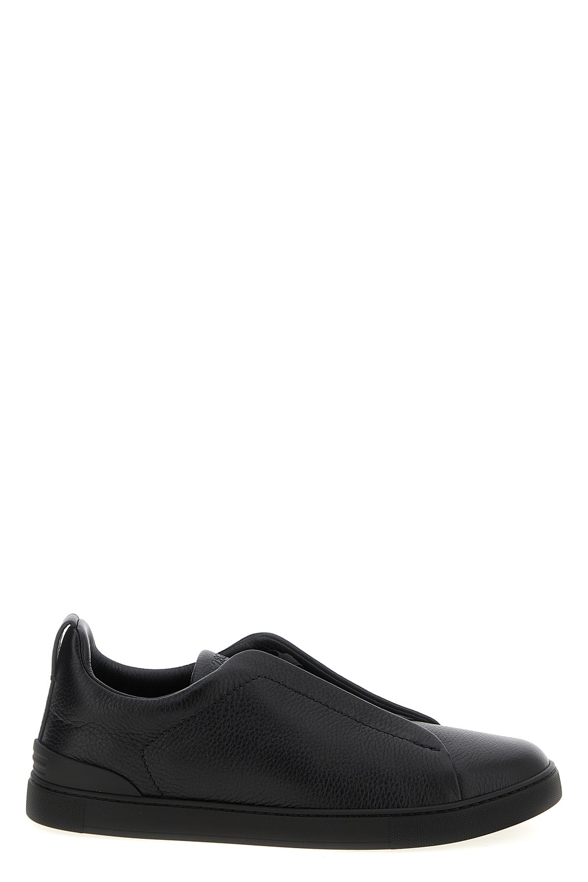 triple stitch sneakers in grainy leather
