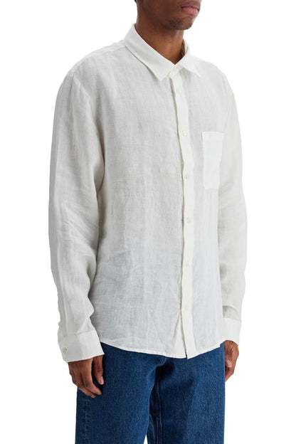 camicia unisex in lino bianco sporco eleganza minimalista