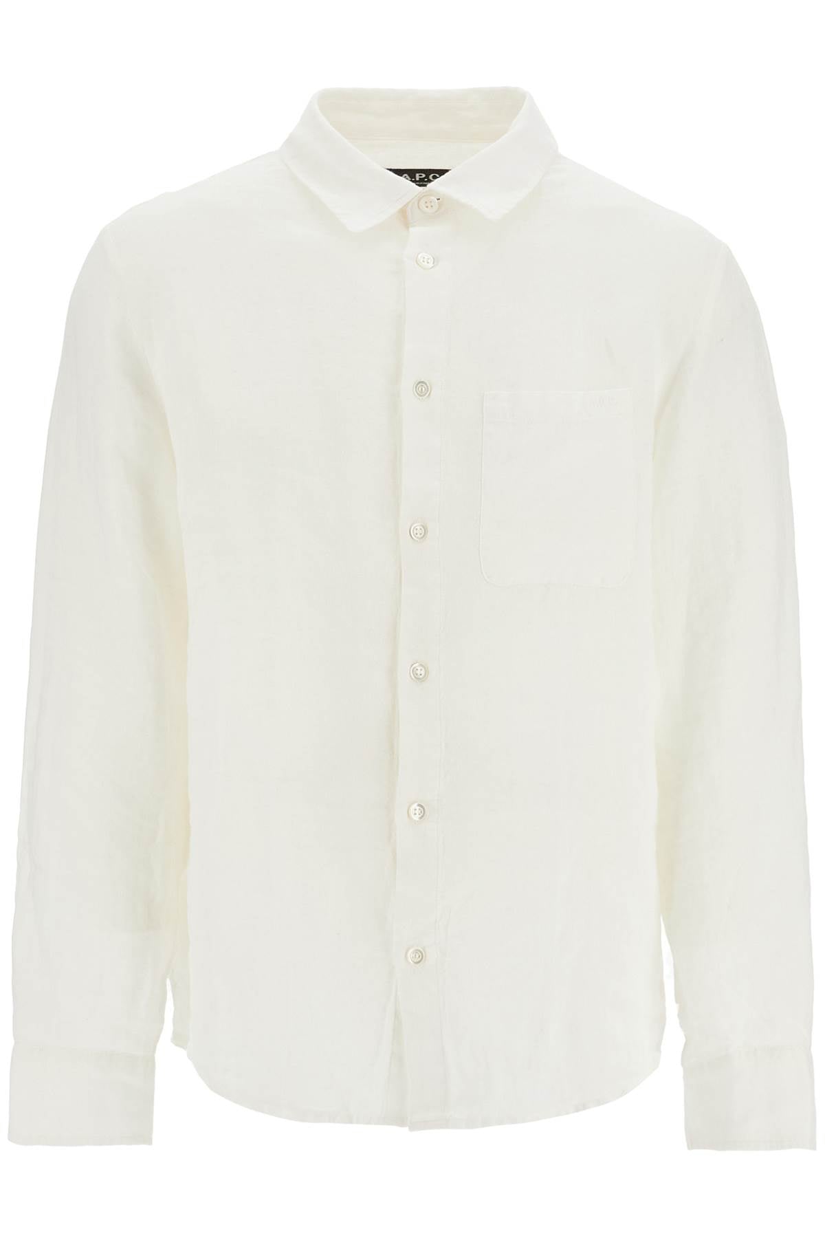 camicia unisex in lino bianco sporco eleganza minimalista