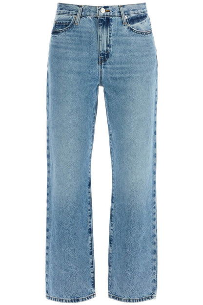 light blue high-waisted straight ankle jeans le jane