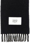 the maison kitsuné scarf is distinguished by an elongated rectangular constructi