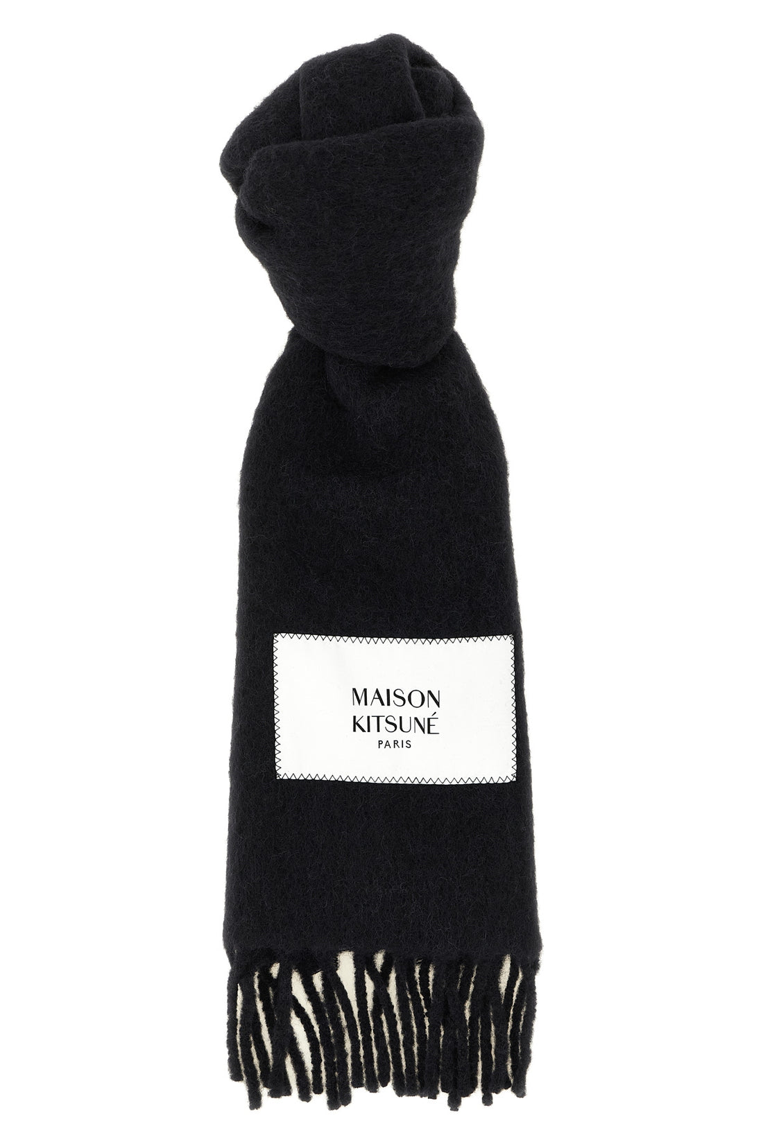 MAISON KITSUNÉ OS the maison kitsuné scarf is distinguished by an elongated rectangular constructi