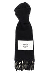 the maison kitsuné scarf is distinguished by an elongated rectangular constructi