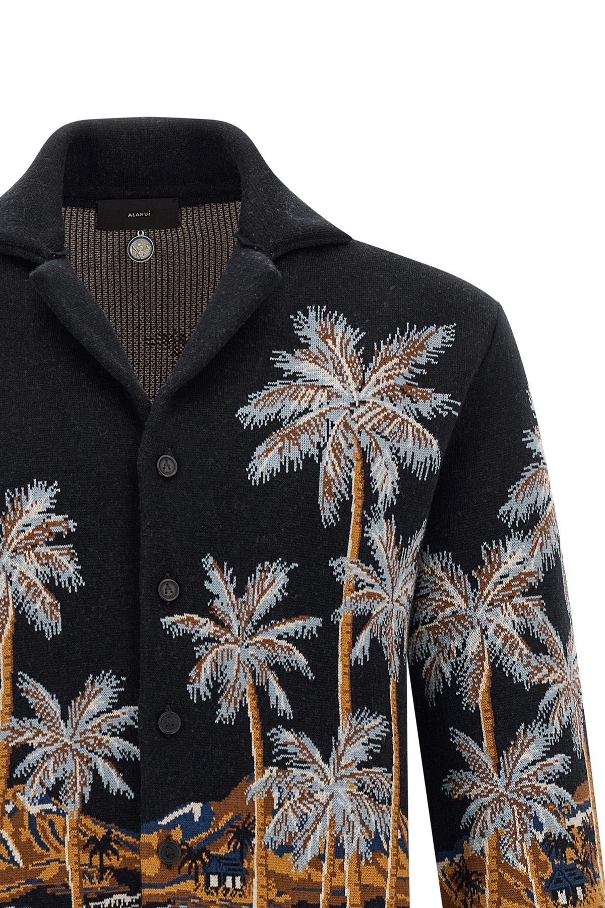 the alanui diamond head knitted overshirt