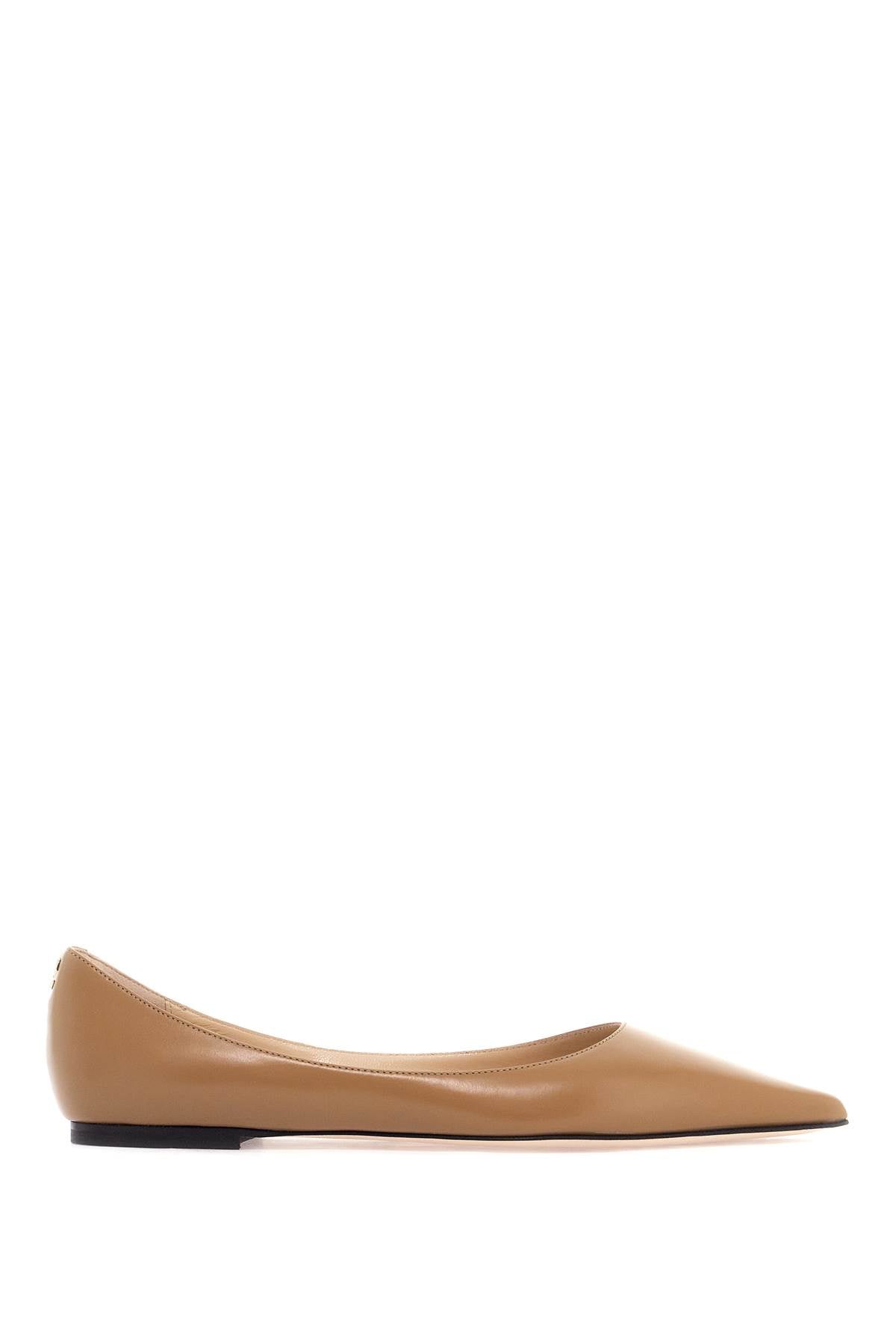 smooth leather love ballerina flats