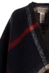 isla boucle serape cape in all-over check print knit