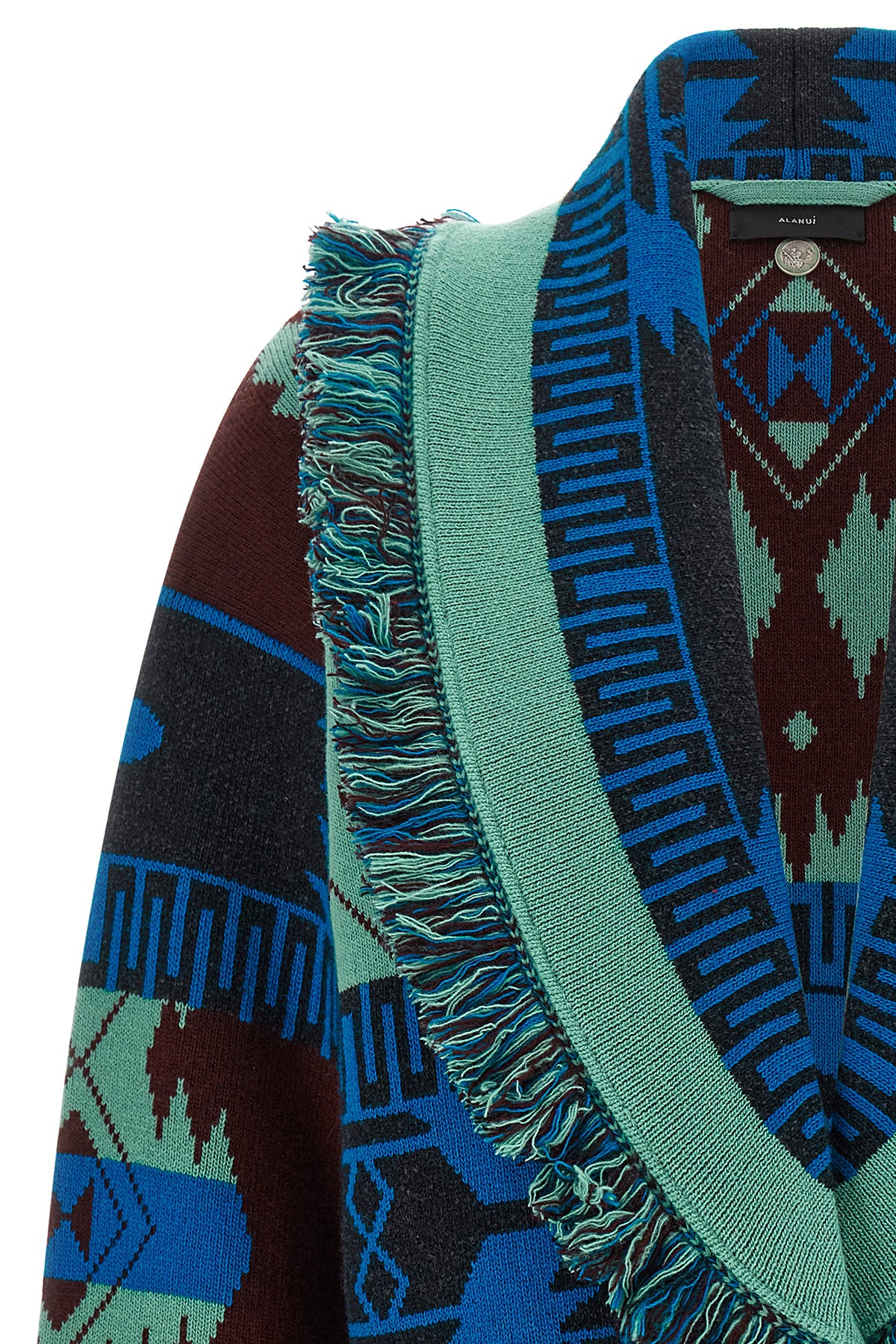 the alanui icon cardia bomber jacket redefines knitwear codes through a shorte