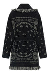 the alanui cardigan exemplifies knitwear excellence through complex double jacqu