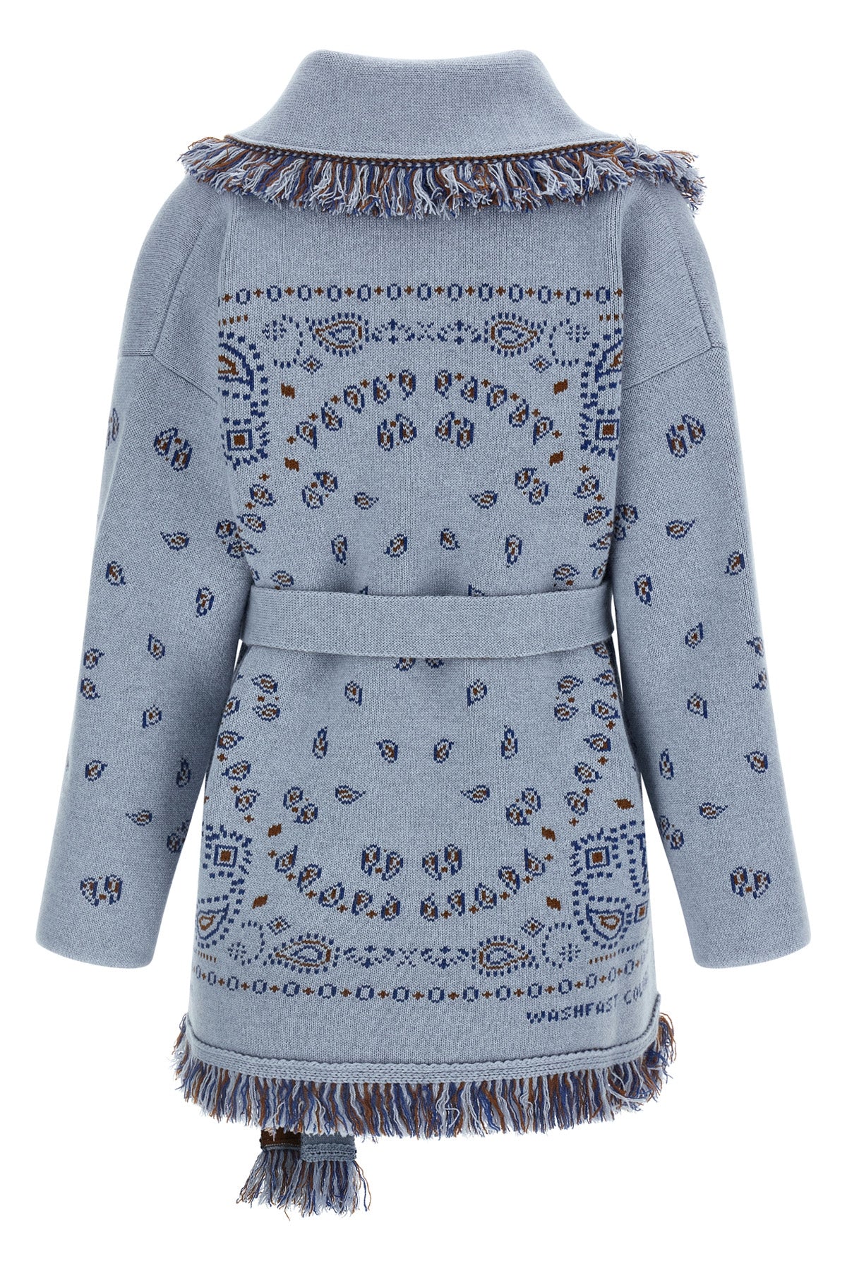 the alanui cardigan redefines knitwear through a complex expression of craftsman
