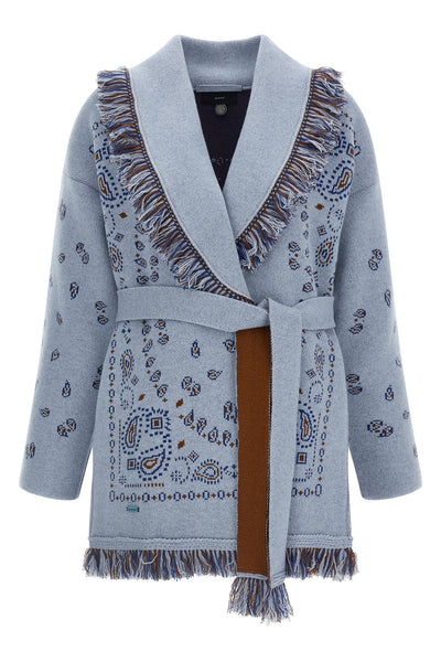 the alanui cardigan redefines knitwear through a complex expression of craftsman