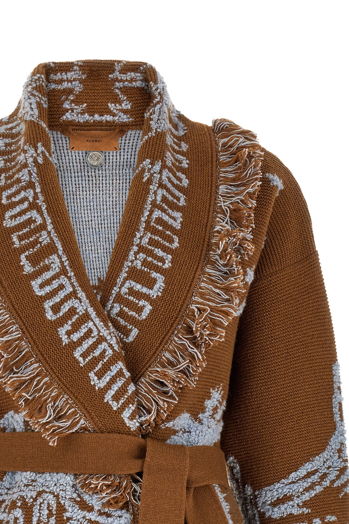 the alanui canyon spirit cardigan in cashmere and wool blend sets new standard