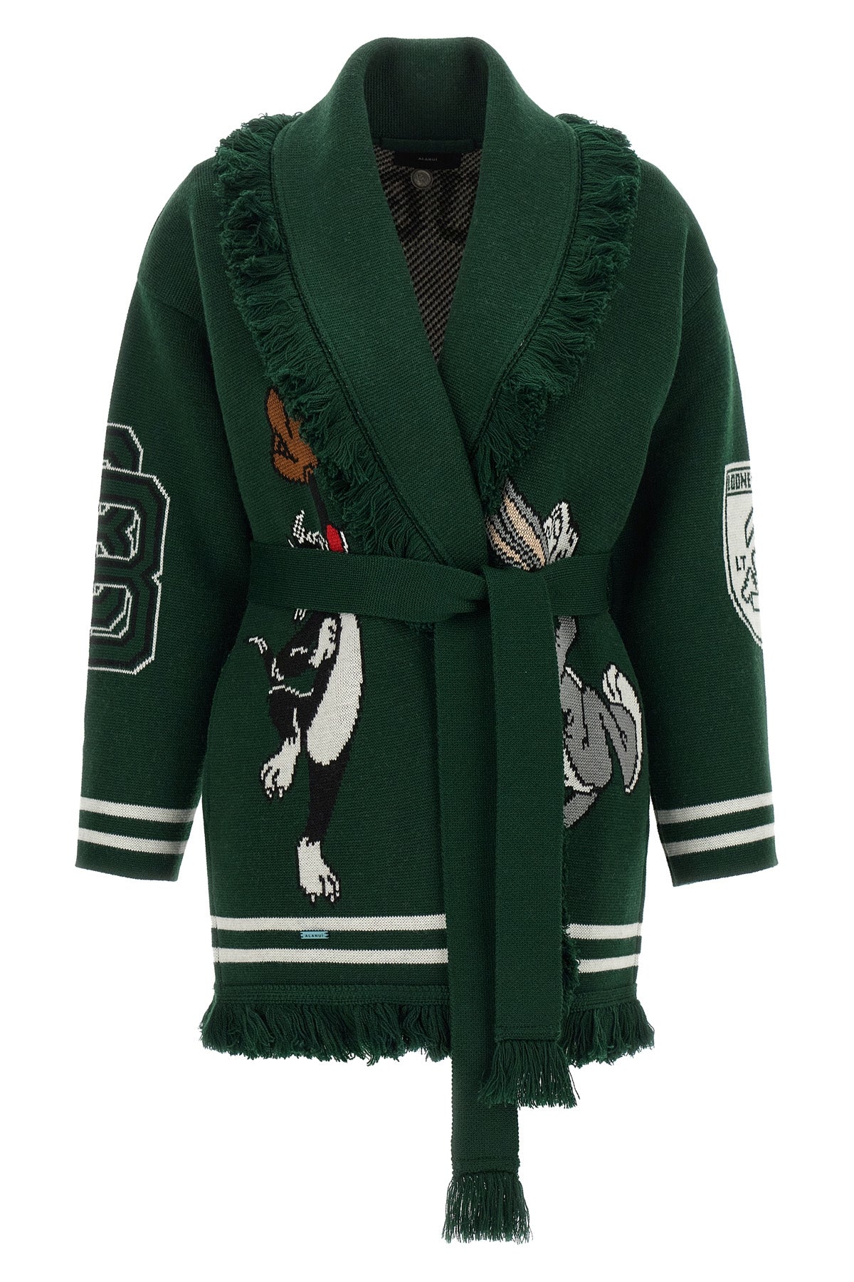 the alanui x looneytunes sporty bugs bunny & sylvester pure virgin wool cardig