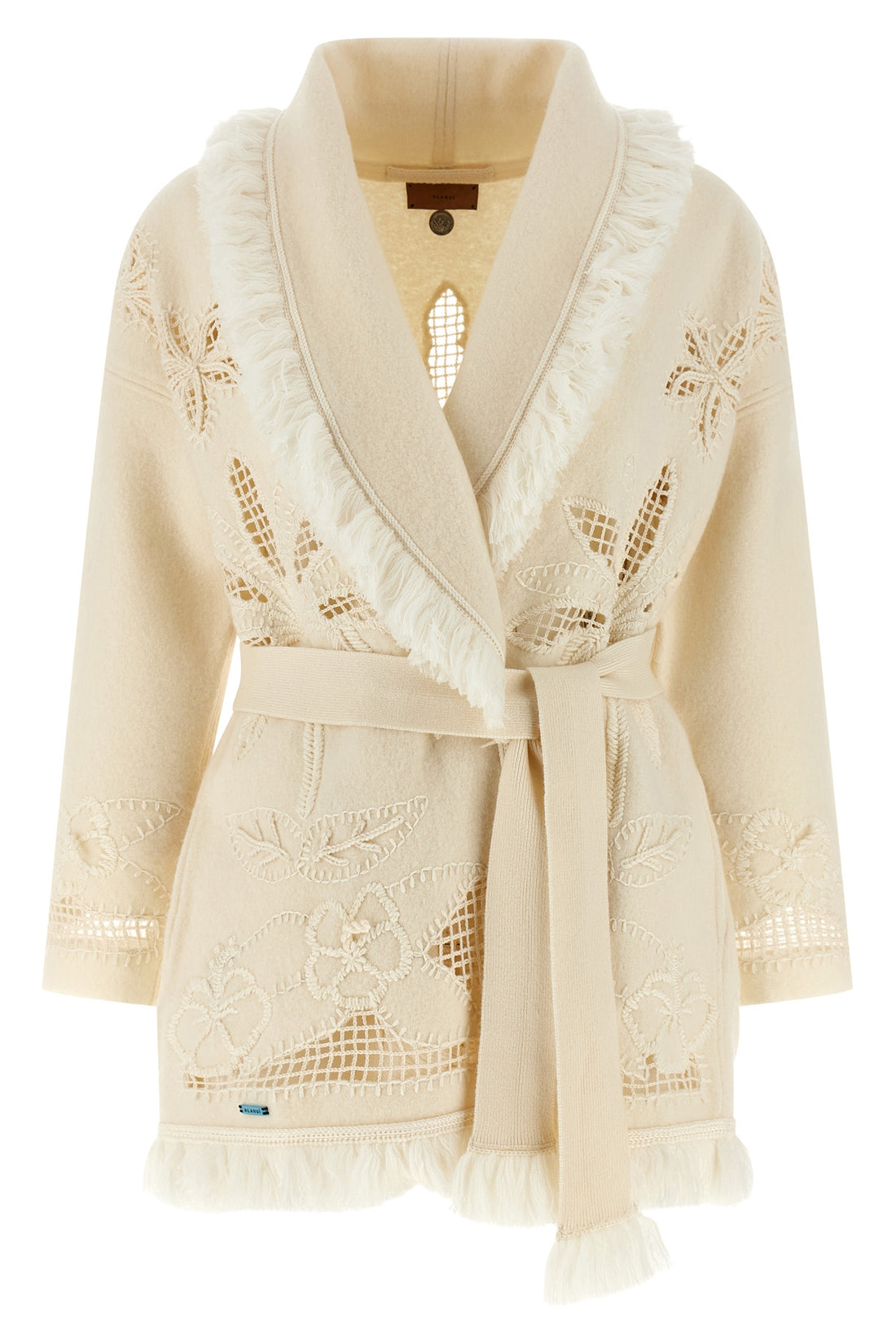 ALANUI XS islands diary felted virgin wool cardigan embellished
