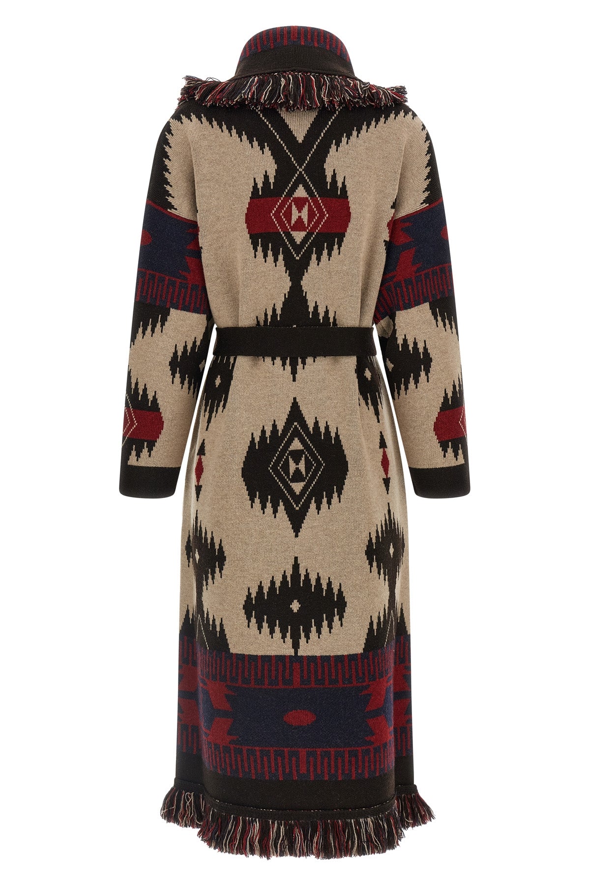 the alanui icon long coat redefines knitwear through superior craftsmanship an