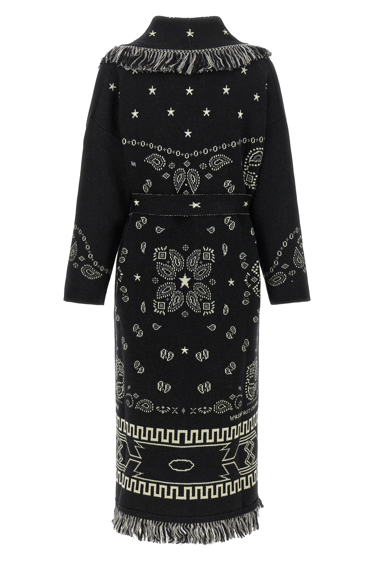 alanuis robe-style coat in pure virgin wool is distinguished by a complex two-t