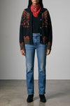 the alanui sweet winter cardigan is distinguished by a complex jacquard workma