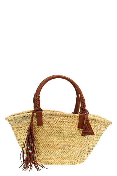 icon palm leaf big woven straw handbag
