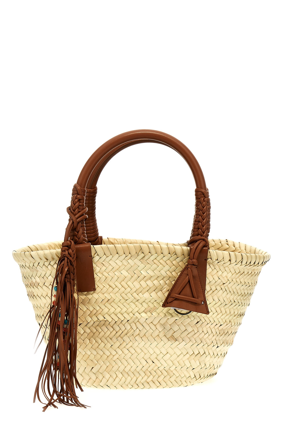 ALANUI OS icon palm leaf small woven straw handbag
