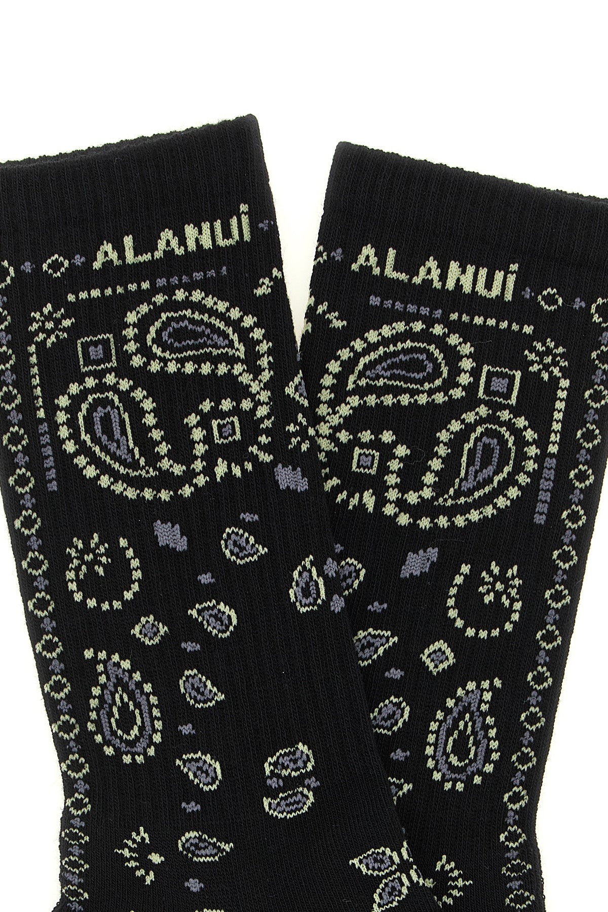 alanui bandana socks define the aesthetics of the brand through meticulous jac