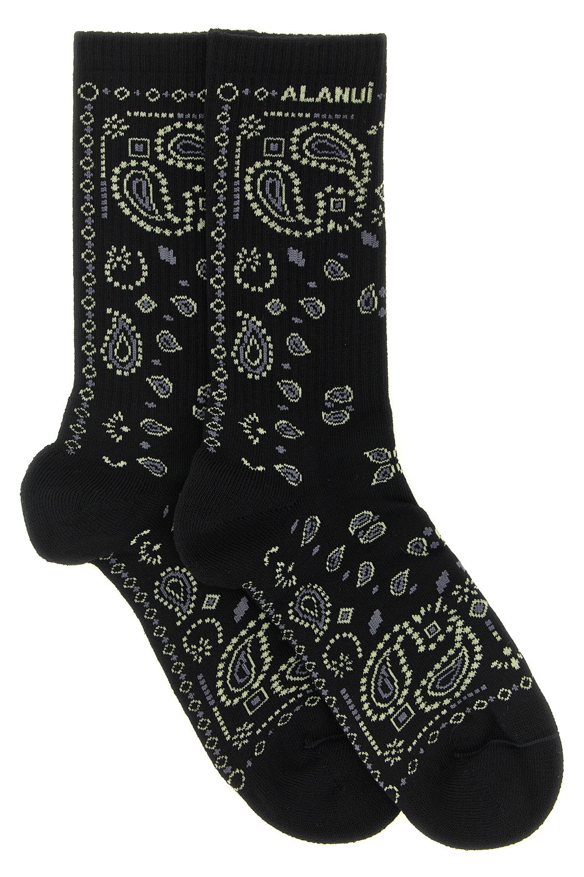 alanui bandana socks define the aesthetics of the brand through meticulous jac