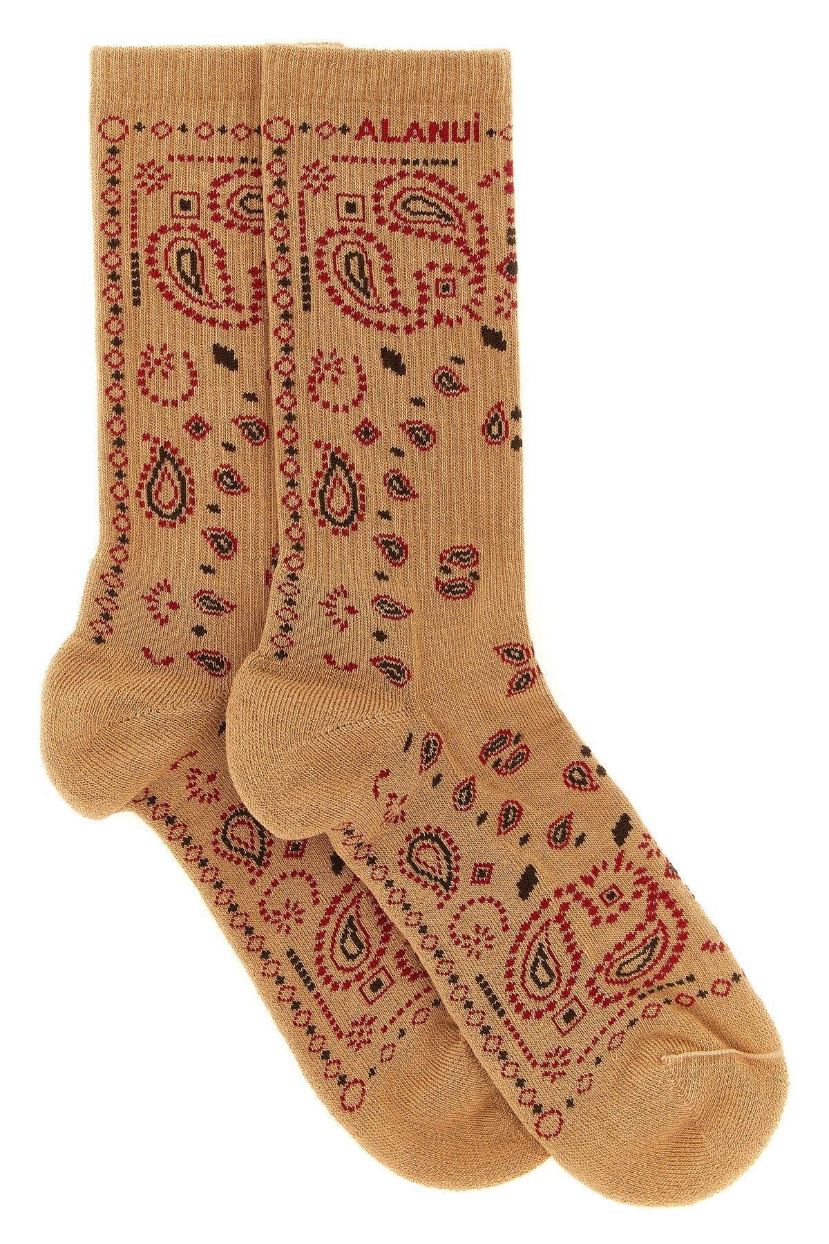 the bandana socks alanui define the aesthetics of the brand through meticulous