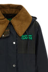 barbour x ganni waxed cotton parka