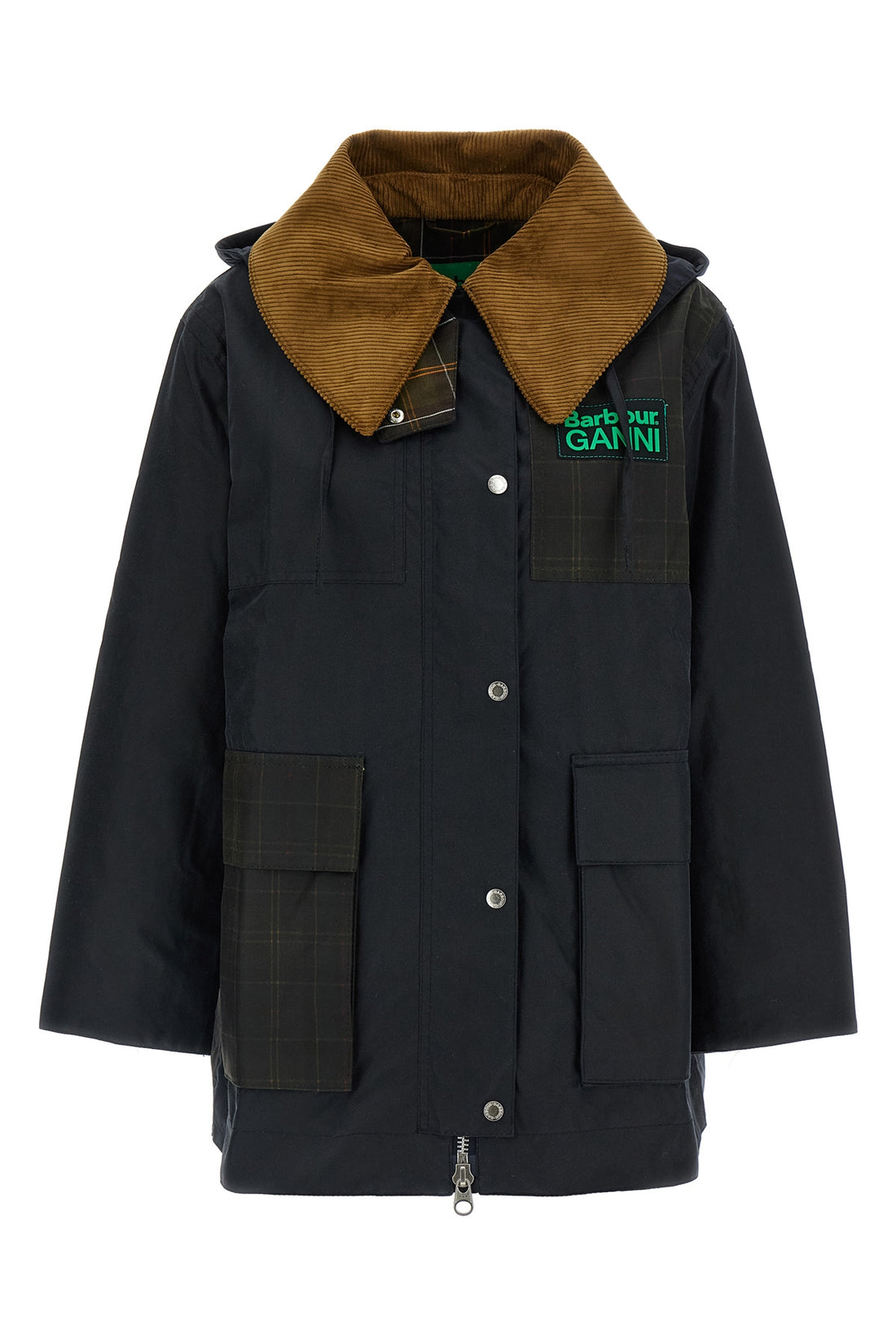 BARBOUR 6 barbour x ganni waxed cotton parka