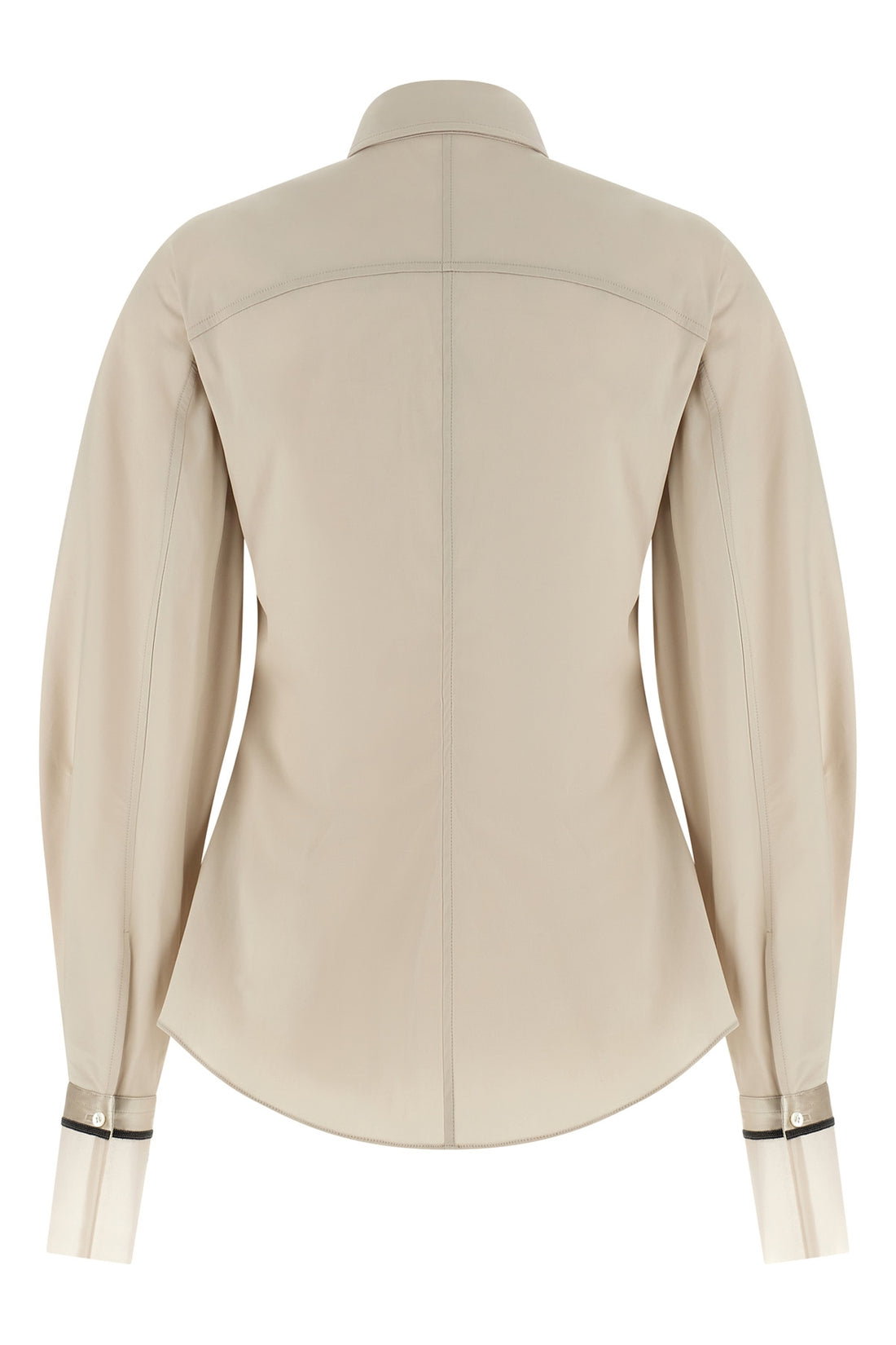 BRUNELLO CUCINELLI L the brunello cucinelli shirt in beige stretch cotton poplin redefines the codes