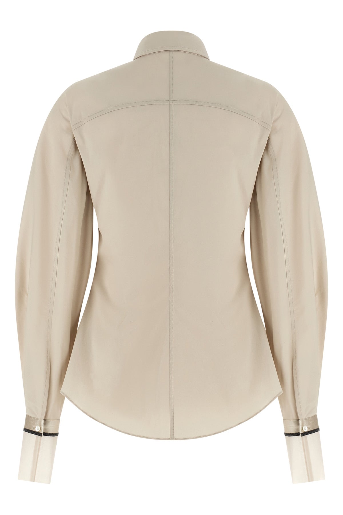 the brunello cucinelli shirt in beige stretch cotton poplin redefines the codes