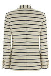 double-breasted marinière style cotton knit blazer