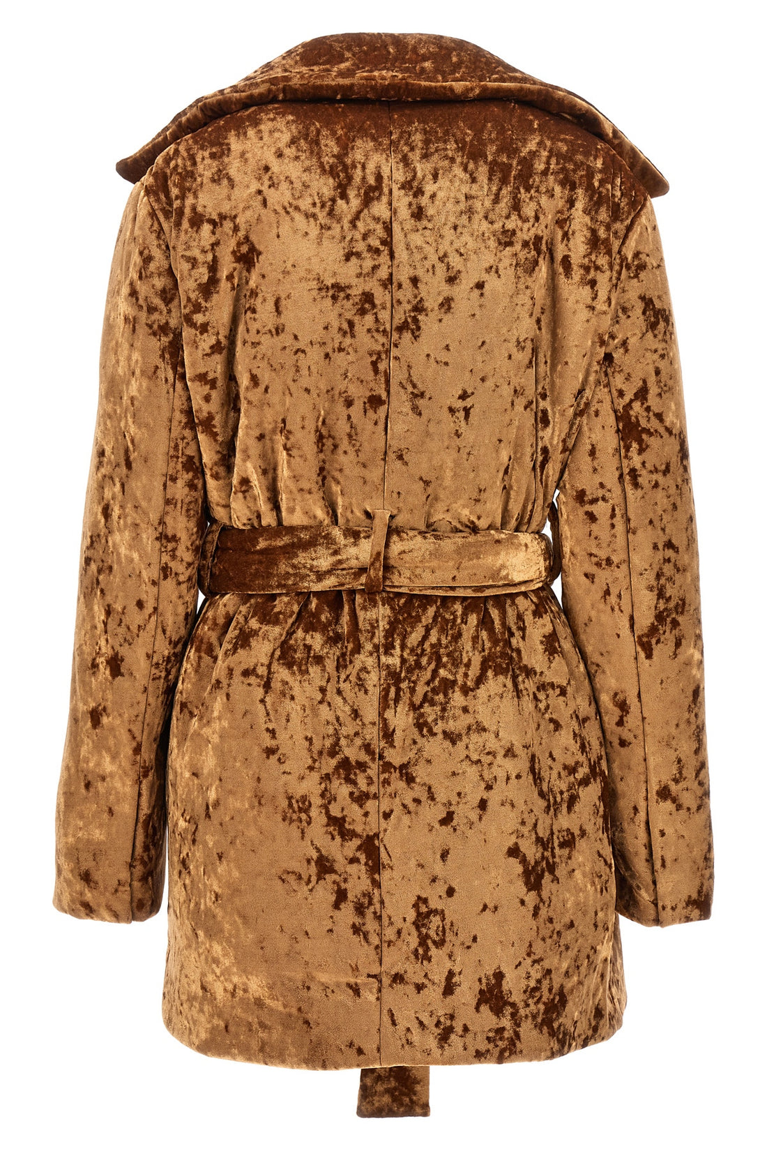ATLEIN 34 padded velvet crushed velvet coat