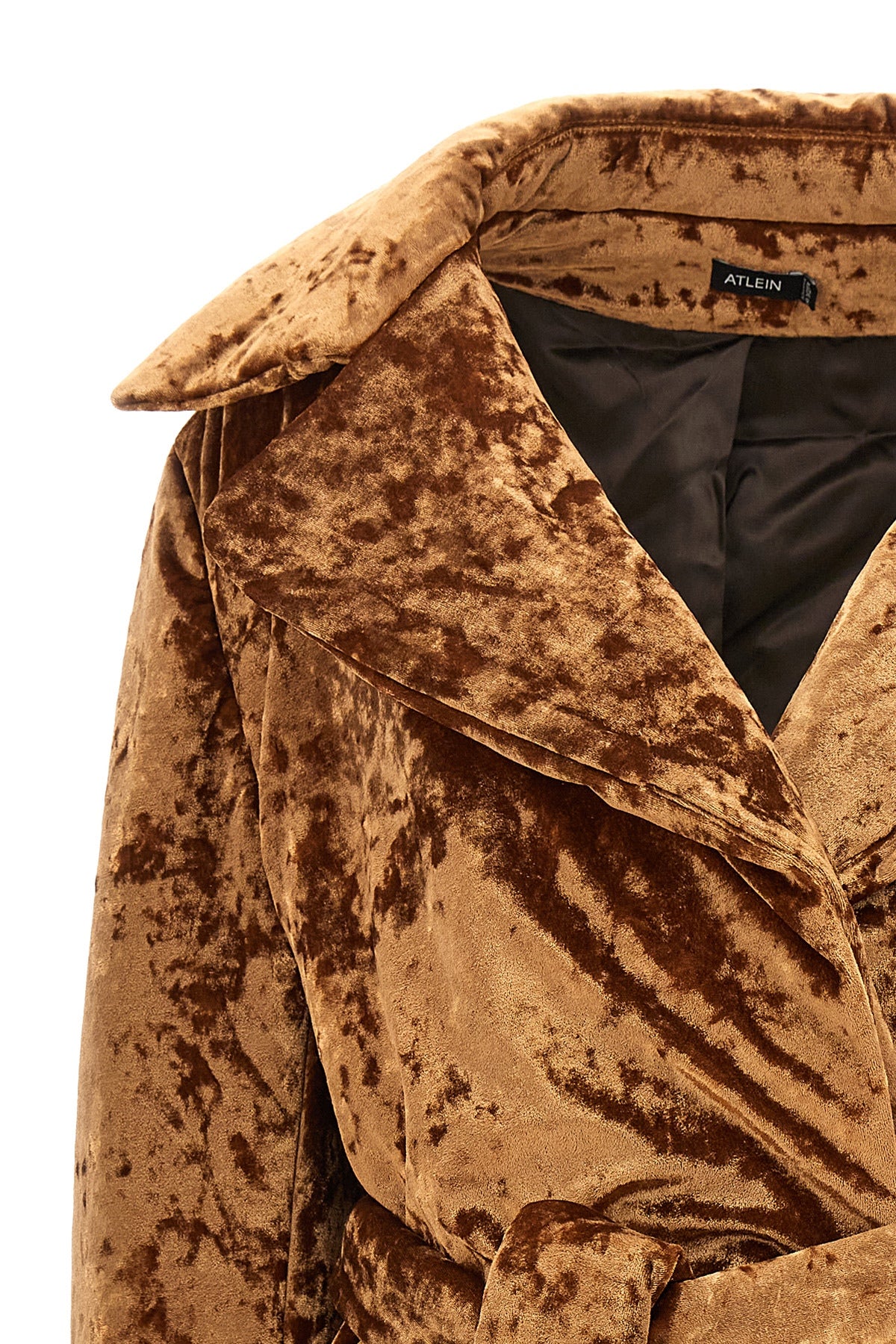 padded velvet crushed velvet coat