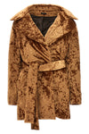 padded velvet crushed velvet coat