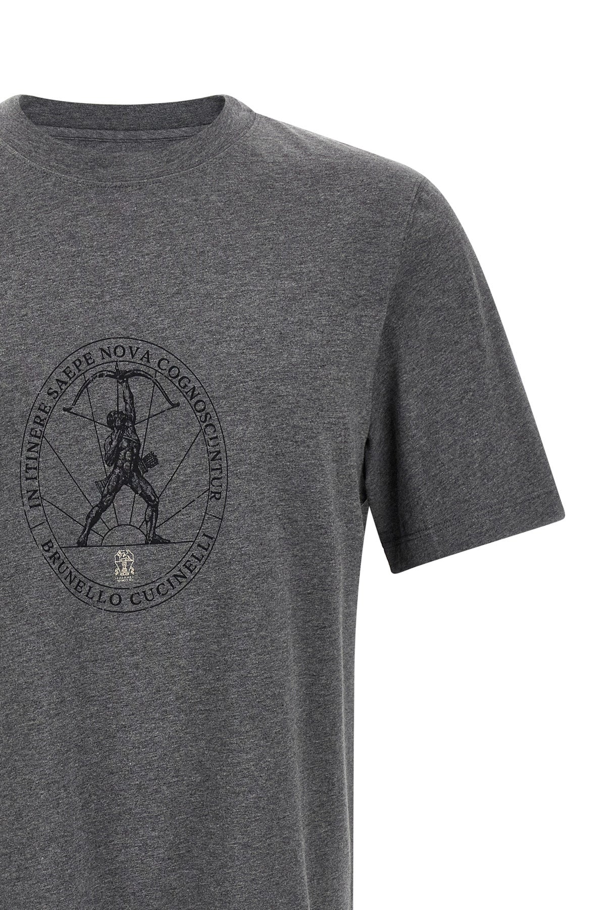 the brunello cucinelli cotton t-shirt features a classic model enriched