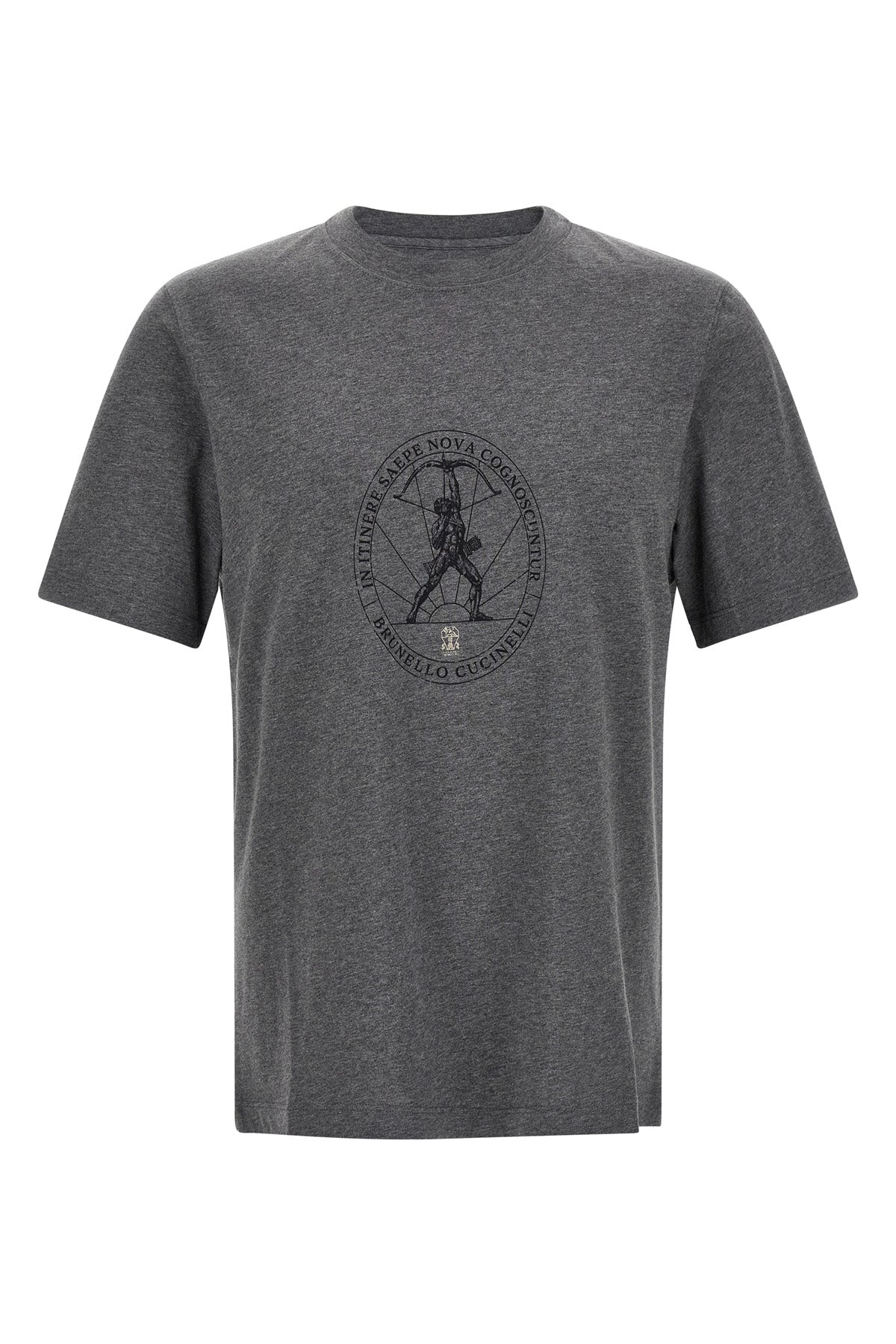 the brunello cucinelli cotton t-shirt features a classic model enriched