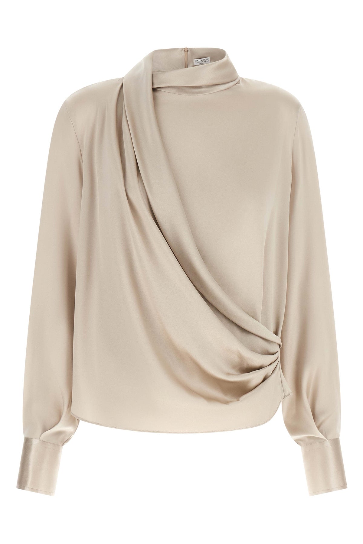 the brunello cucinelli blouse in fine stretch silk redefines everyday elegance t