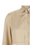 the brunello cucinelli shirt in fine stretch silk satin stands out for its sophi