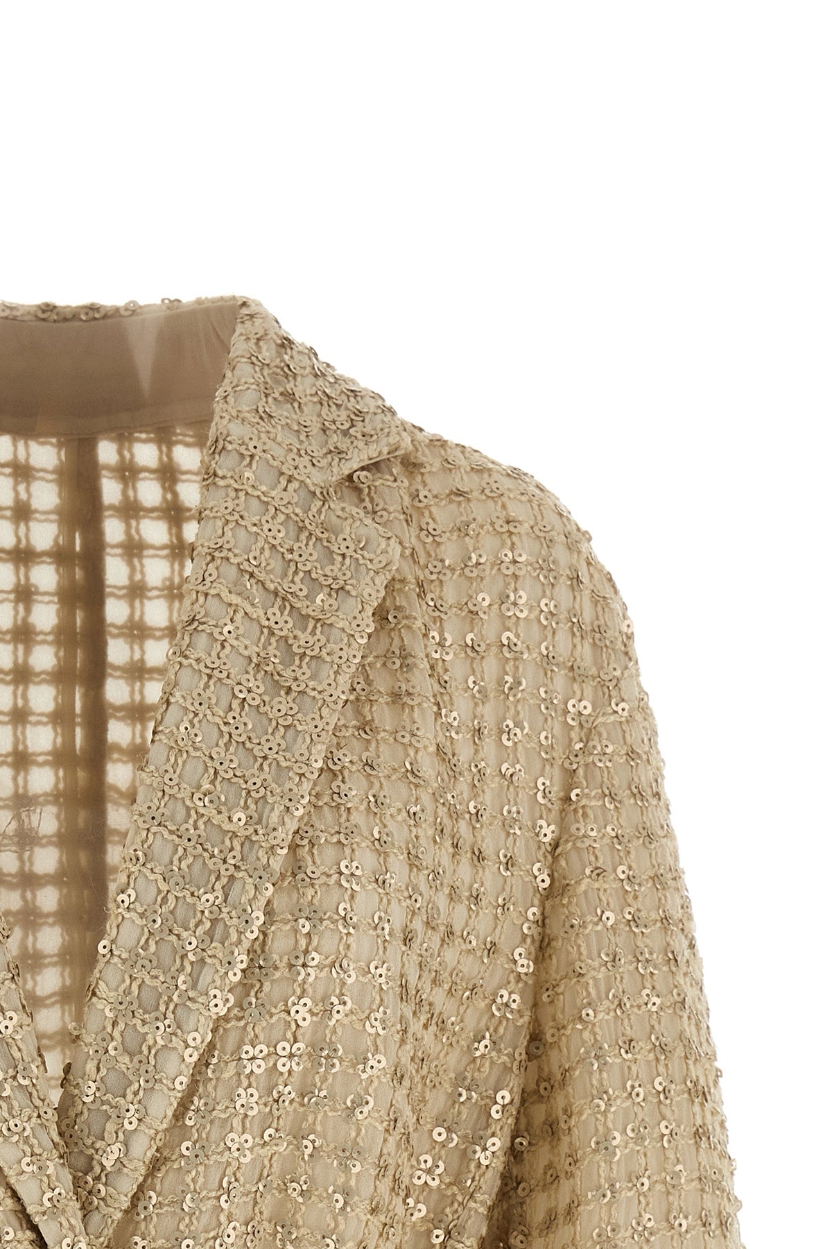 dazzling net embroidery silk organza blazer