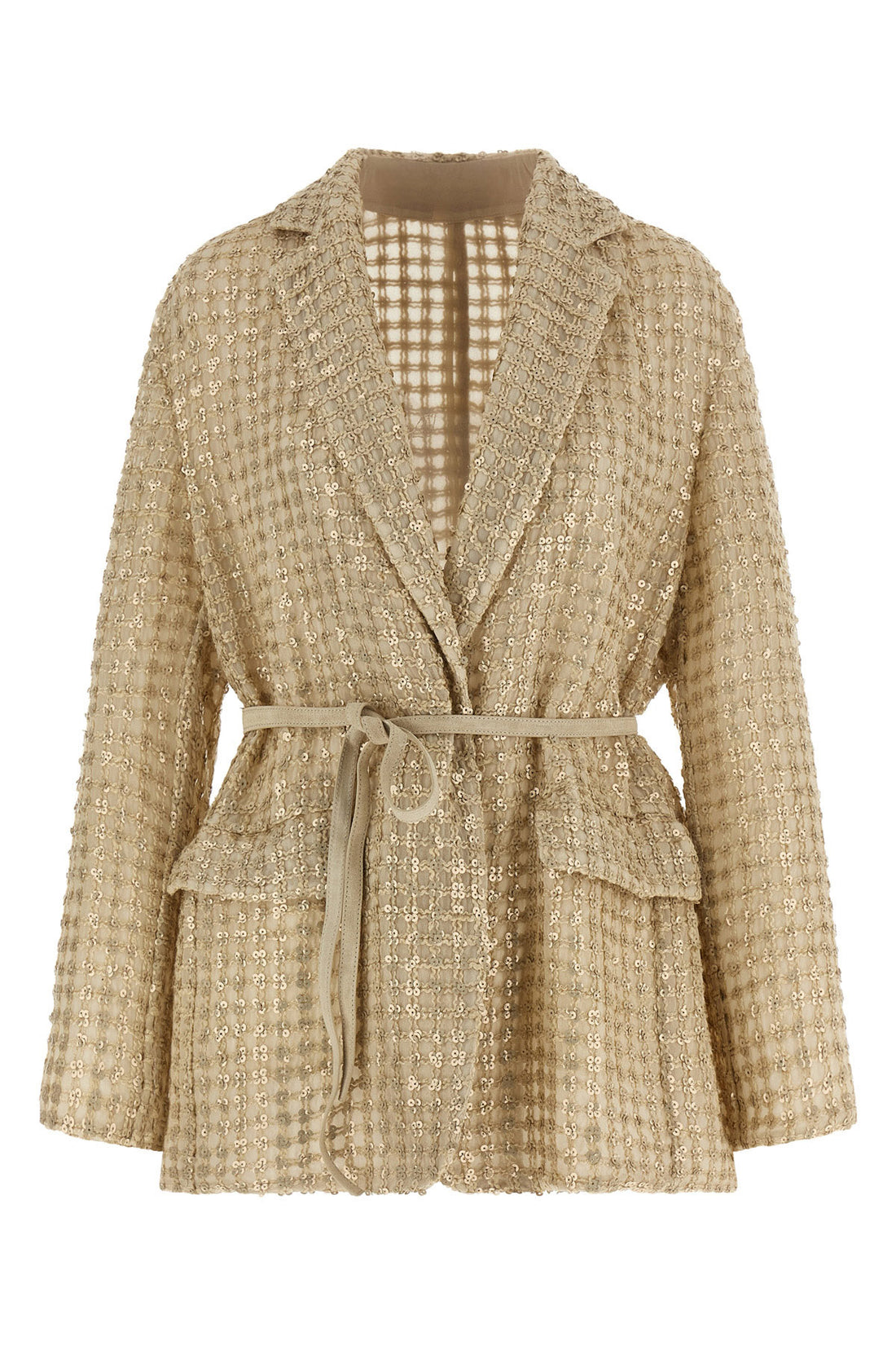 BRUNELLO CUCINELLI 38 dazzling net embroidery silk organza blazer