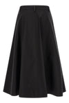 sartorial midi skirt in techno cotton poplin