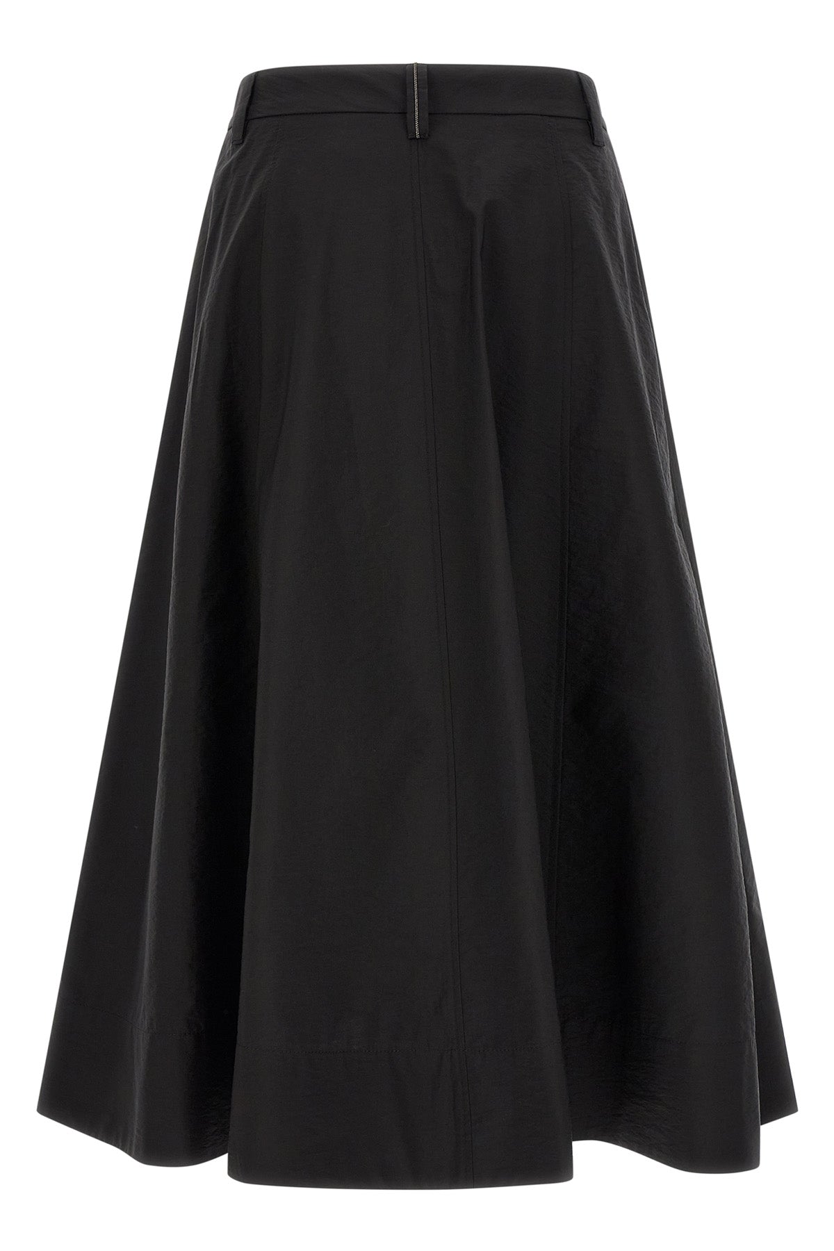 sartorial midi skirt in techno cotton poplin