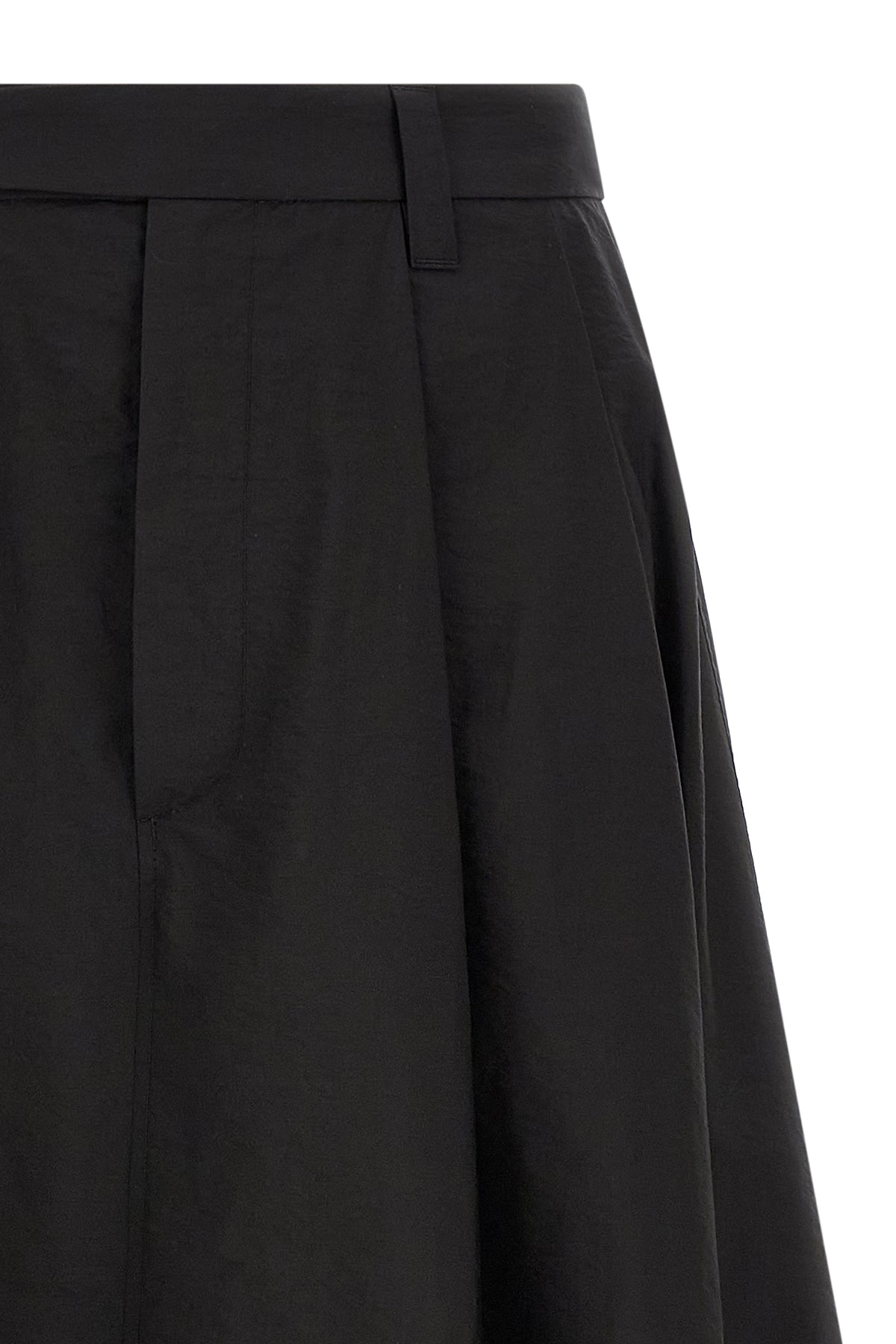 sartorial midi skirt in techno cotton poplin