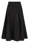 sartorial midi skirt in techno cotton poplin
