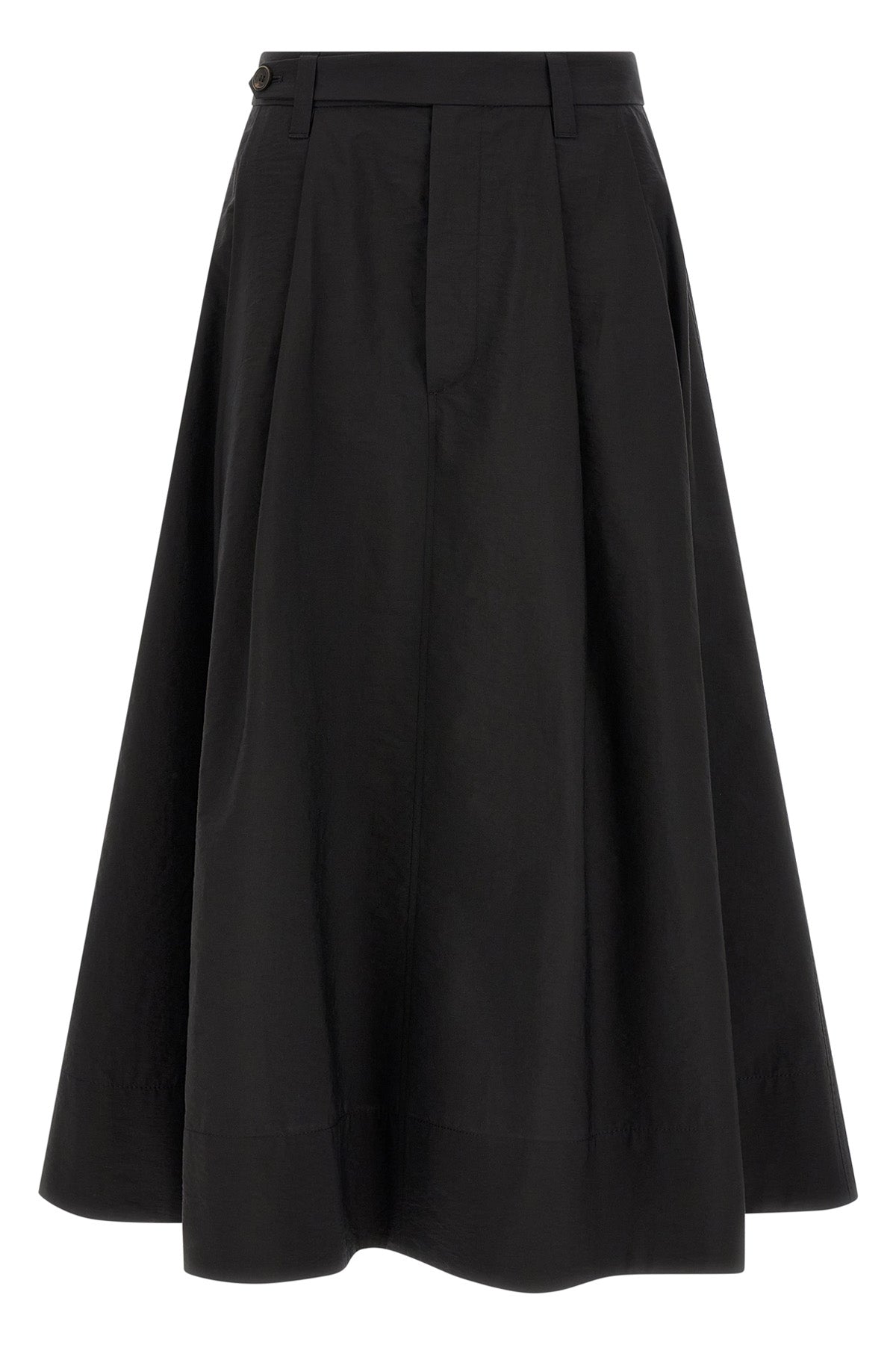 sartorial midi skirt in techno cotton poplin