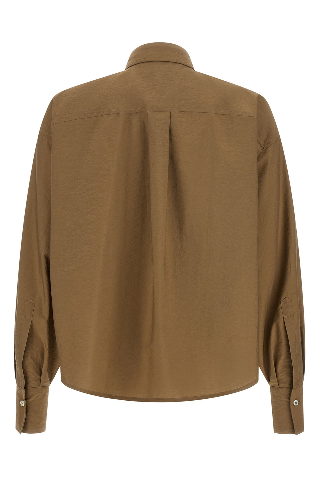 BRUNELLO CUCINELLI L crumpled techno cotton blend poplin shirt