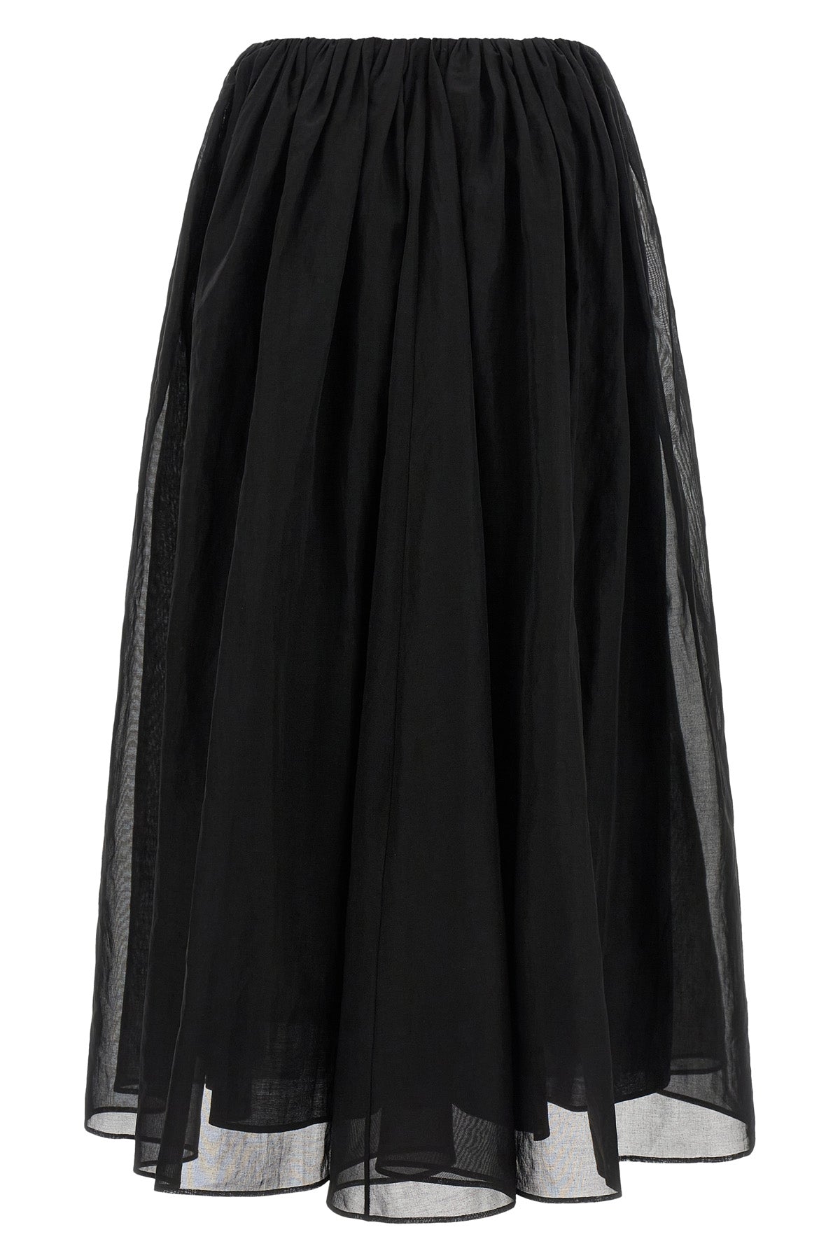 long skirt in semi-transparent cotton organza